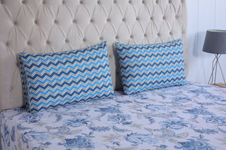 Azure Blossom Bed Sheet Set