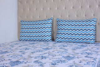 Azure Blossom Bed Sheet Set